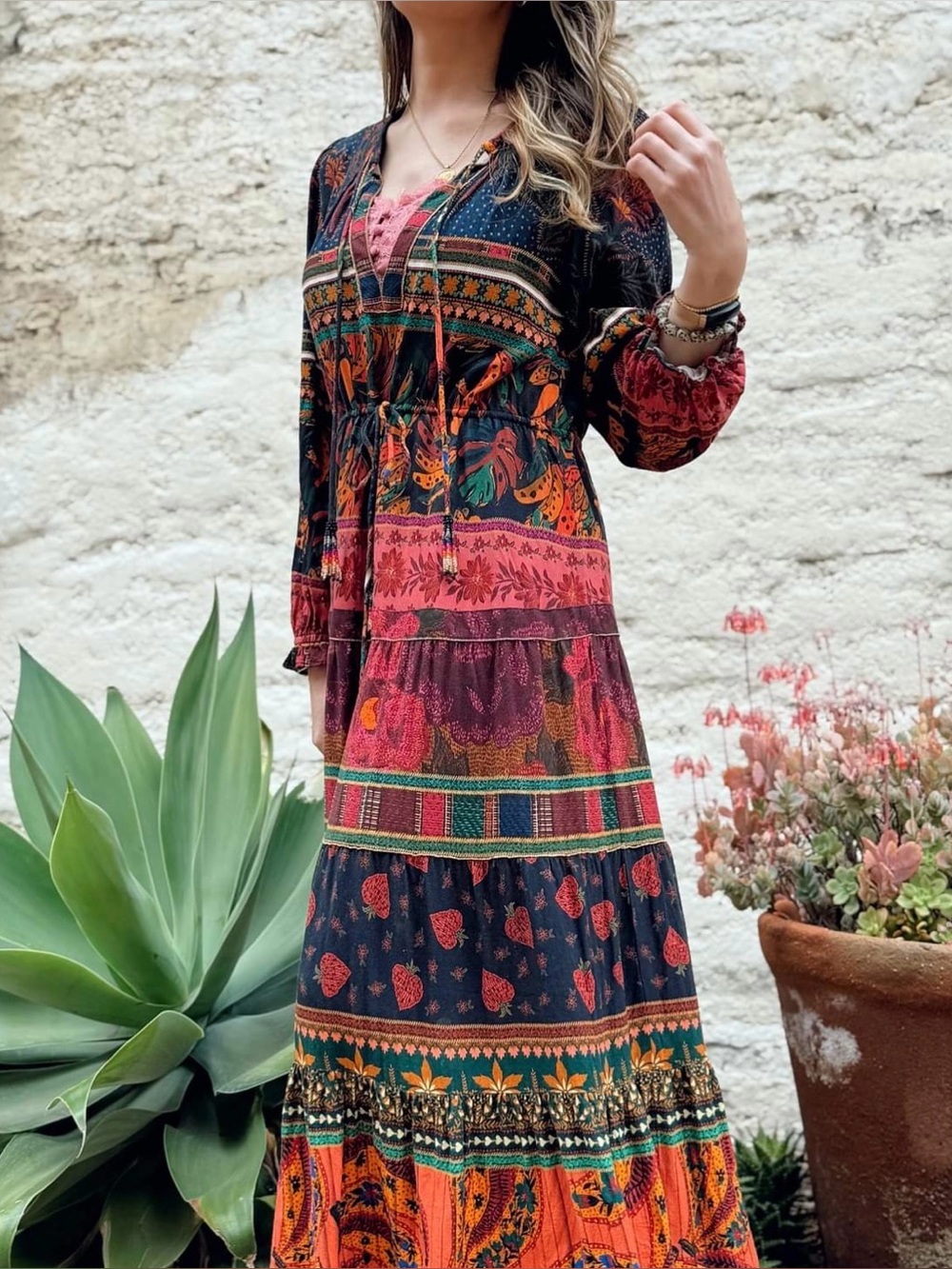 NWT FARM Rio Multicolor Print long Dress S